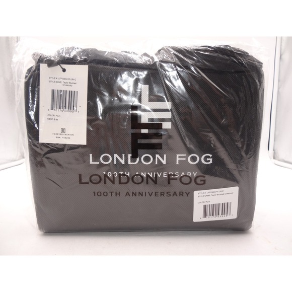 London Fog Handbags - London Fog Taylor Studded Crossbody Bag Purse in Plum with Dustbag, NWT‎